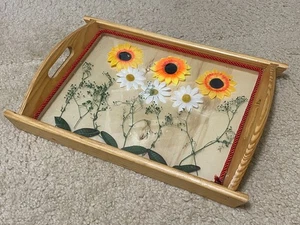 Wooden 3D Sunflower Flower Shadowbox Serving Tray - Picture 1 of 8