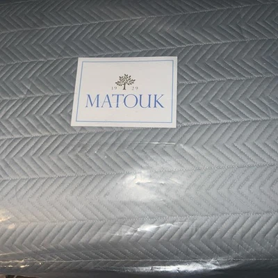 Matouk Netto King Quilt Nocturne 600 tc Egyptian Cotton Sateen Pool New - Image 1 of 4