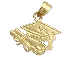 Gorra de graduación y dije de diploma de oro 14K - Imagen 1 de 6