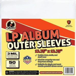 50 Vinyl Record Sleeves 12.75" x 12.75" – Crystal Clear Outer Sleeves for LP ... - Picture 1 of 8