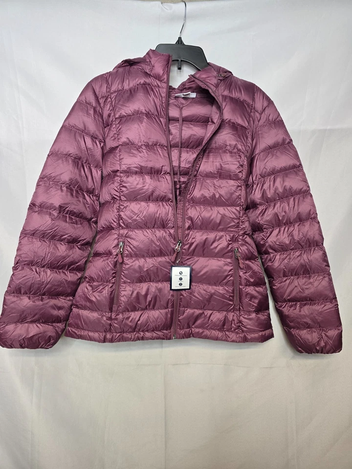 Женская фиолетовая компактная куртка-пуховик с капюшоном Charter Club премиум-класса размер L - Изображение 1 из 4