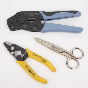 Corning 3201007-01 UniCam Fiber Optic Crimp Tool, Fiber Optic Stripper, Scissors - Picture 1 of 10