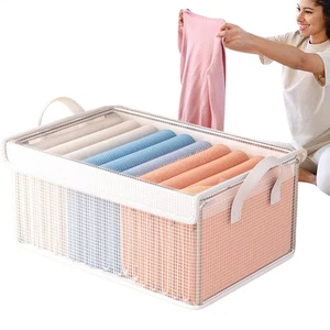 Organizador de mantas organizador de almacenamiento de ropa transparente con tapa transparente - Imagen 1 de 14