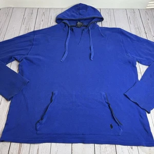 Mens Polo Ralph Lauren Sleepwear Waffle Knit Hoodie Thermal Size XL Blue - Picture 1 of 9