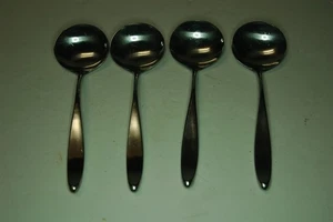 NORWAY FOUR 4 LAUFFER STAINLESS DESIGN 2 DESSERT / SOUP SPOONS - Picture 1 of 3