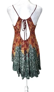 Free People Tank Cami Top Womens Medium Way You Walk Multicolor Printed Strapy - Picture 1 of 8