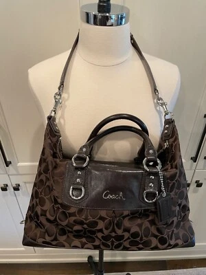 Coach Ashley Signature Sateen Large Satchel Handbag Shoulder Bag F15440 - Image 1 of 4