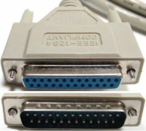 25ft long IEEE1284 DB25 pin Male-Female EXTENSION Parallel Bi-Directional Cable - Picture 1 of 1