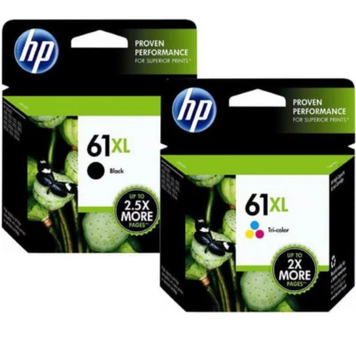 Nuevo Cartucho de Tinta Original HP 61XL Alto Rendimiento, 1 Negro + 1 Color, Dic 2025 Foto 1 de 3