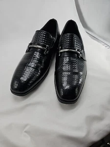 Stacy Adams Fiero Bit Mens 10 M Black Leather Slip On Loafers Dress Shoes - Picture 1 of 7