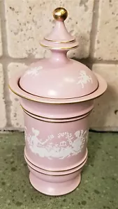 7" seltene ROSA JASPERWARE Kommode mit Deckel GLAS Urnenstil SADEK ITALY 3836 Amor - Bild 1 von 12