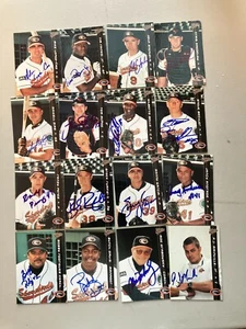Delmarva Shorebirds (lote de 16 tarjetas autografiadas) Tim Raines Jr.--Sonny Garcia++ - Imagen 1 de 1