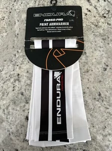 New Endura FS260-Pro Print Arm Warmers L/XL White Black Cycling Bike Coldblack - Picture 1 of 2