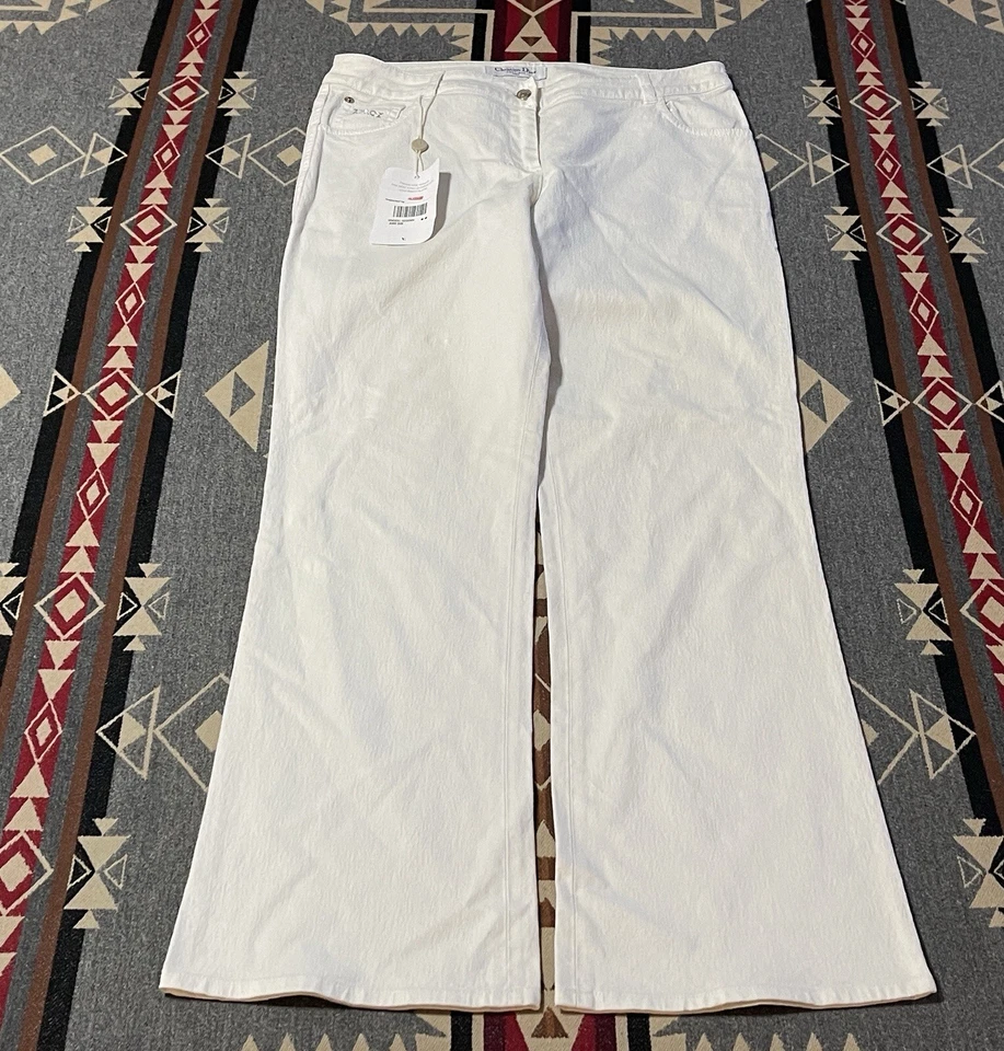 Christian Dior Jeans Womens 10 (30x28) White Cotton Blend Paris M12 - Image 1 of 4