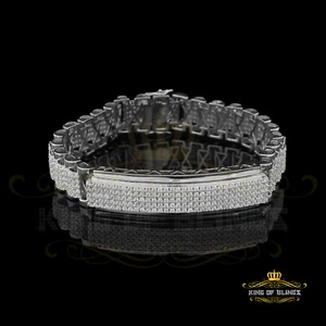 925 Silver White 20 .0CT Cubic Zirconia Men's/Womens Attractive Bracelet SZ 8.5" - Picture 1 of 8