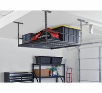 Overhead Storage Rack Garage Ceiling Cage Basement Attic Shop Shelving Organizer