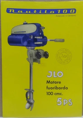 depliant jlo nautilo fuoribordo motoscafo vintage nautica mare lago barca epoca - Immagine 1 di 3