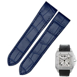 Blaues Alligatorlederarmband für Santos Chronograph XL Cartier - 24,5mm - Bild 1 von 6