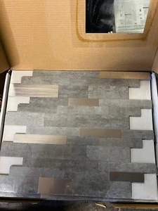 Box of 15 - Peel&Stick Tile Peel and Stick Moderne Charcoal 12-in x 12- 5271443 - Picture 1 of 2