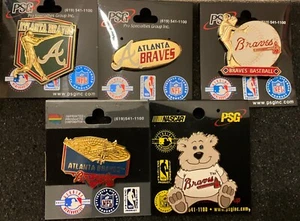 Juego de 5 prendedores de coleccionista con logotipo de Atlanta Braves PRECIO EXPLOSIVO - Imagen 1 de 1