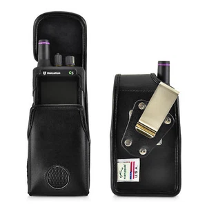 Unication G4 G5 Pager Fire Radio Leder Tasche Holster Metall Gürtelclip Magnet - Bild 1 von 12