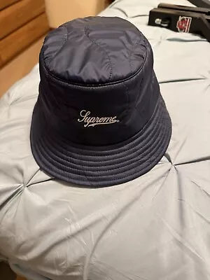 Supreme Black Quilted Liner Crusher Bucket Hat - Blue - SIZE S/M - FW22 - Image 1 of 4