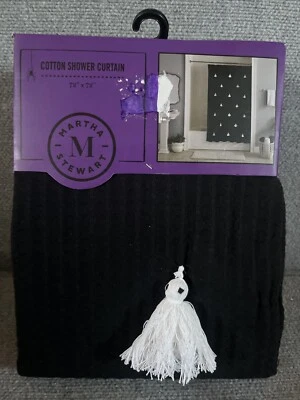 Halloween Borla Fantasma Cortina de Ducha Granja Negro Nuevo Martha Stewart Foto 1 de 4
