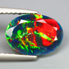 1.28 Cts_Awesome !! 100 % Natural Rainbow Color Flash Solid Black Fire Opal