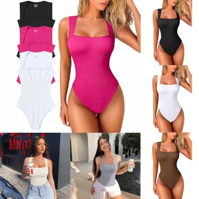 Damen Einteiler Blusenbody Kurzarm Hemdbody Bodybluse mit U-Ausschnitt Bodysuit| - Bild 1 von 4