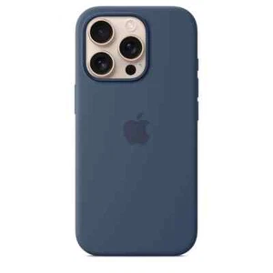 OFFICIAL GENUINE APPLE IPHONE 16 PRO MAX SILICONE MAGSAFE CASE- BLUE DENIM - Picture 1 of 3
