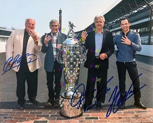 AJ Foyt Rick Mears Helio Castroneves dédicacée signée 8x10 réimpression photo - Photo 1 sur 1