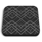 Square MDF Magnets - BW - Abstract Art Deco Line Pattern  #42425