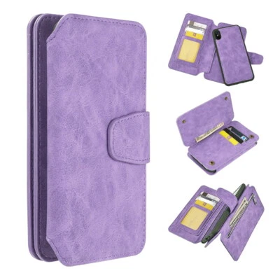 iPhone XS Max Wallet Case with Detachable Wallet/ Credit Card/Cash/Coin Slots - Image 1 of 4