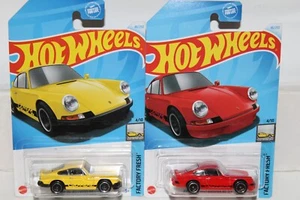 HOT WHEELS Porsche 911 Carrera RS 2.7 gelb und rot Variationen 2er Set - Bild 1 von 3