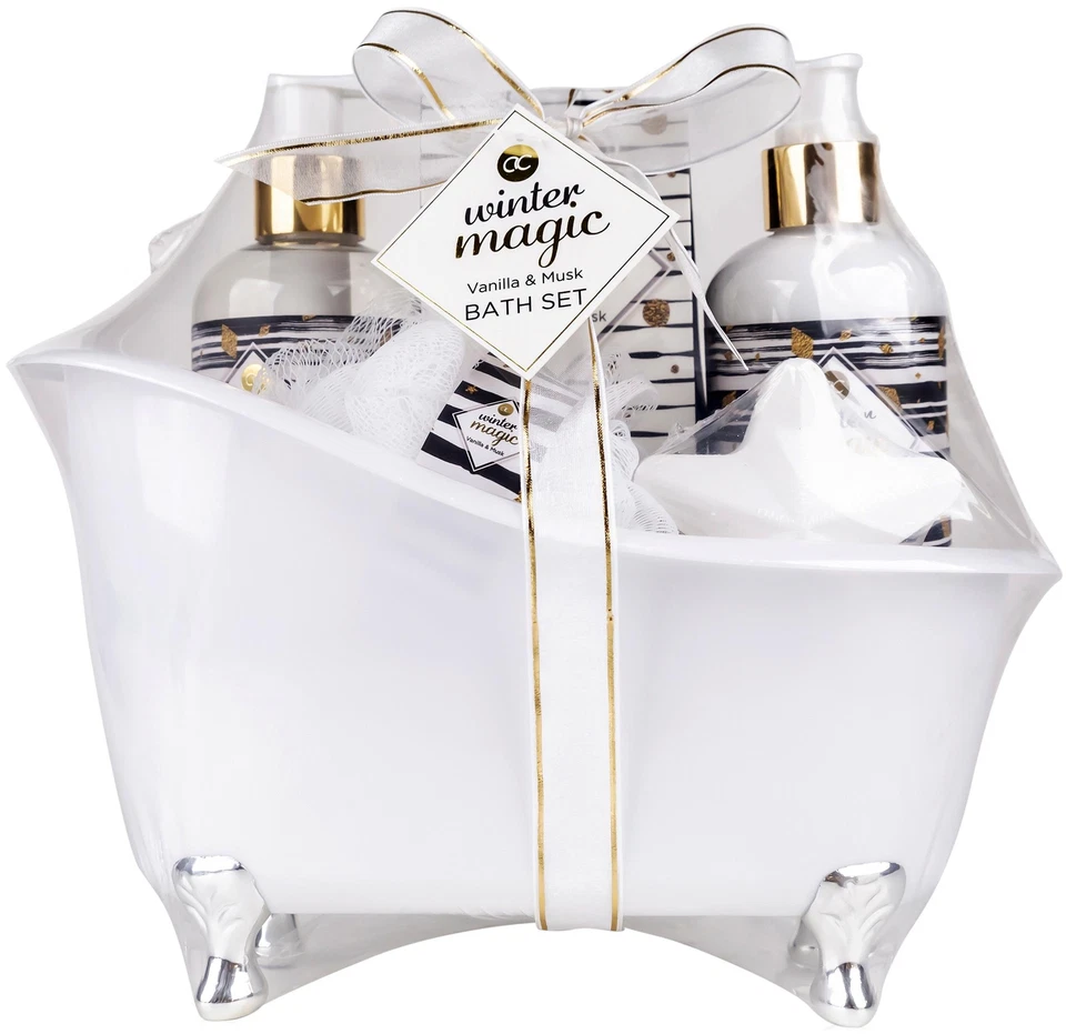 MATRASA Badeset WINTER MAGIC - Duschgel Bodylotion Badesalz Badefizzer - Vanilla Musk