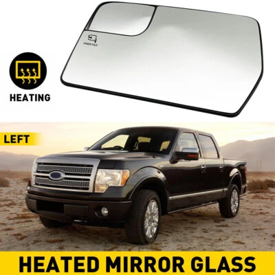 Espelho de driver com spotter lateral de vidro compatível com Ford F150 2011-2014 F-150 aquecido - Imagem 1 de 4