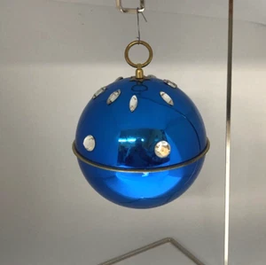 Caja de música bola de Navidad azul hecha en Suiza Reuge adorno nocturno silencioso funciona - Imagen 1 de 2