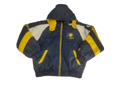 Vintage 1990’s NBA Pro Player Indiana Pacers Puffy Jacket Mens Size Large RARE Cover