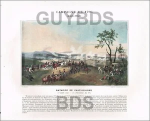 TYPOGRAVURE XIXe ARMéE NAPOLéON BONAPARTE 1796 BATAILLE de CASTIGLIONNE - Picture 1 of 1