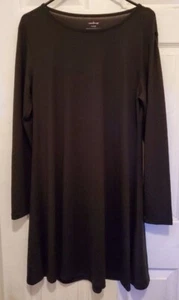 NEW! West Loop Women's Long Sleeve Mini Dress, Stretchy Rayon Black XX-LARGE XXL - Picture 1 of 1