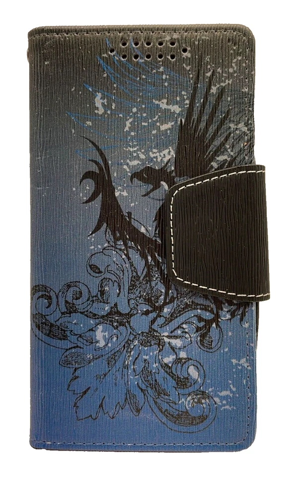 Estuche tipo billetera Beyond Cell Dragon para Alcatel One Touch Elevate, azul marino/negro Foto 1 de 4