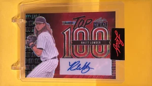 2023 Leaf Metal Baseball 1/1 Pre-Production Proof Rhett Lowder Top 100 Autograph - Picture 1 of 2