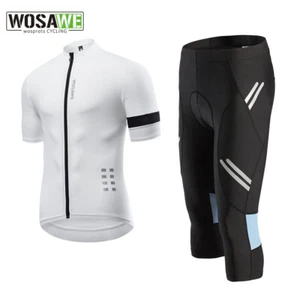 WOSAWE Men Cycling Sets Bicycle Shirts Jersey Sports Clothing Bike Capris Tights - Picture 1 of 21