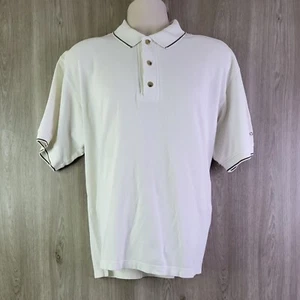Polo Columbia uomo grande bianca cotone manica corta logo ricamato - Foto 1 di 15