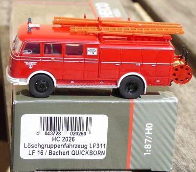 Heico HC 2026 H0 Pompieri Quickborn MB Mercede Benz LP 311 Pullmann Lf 16 1:87 - Immagine 1 di 4