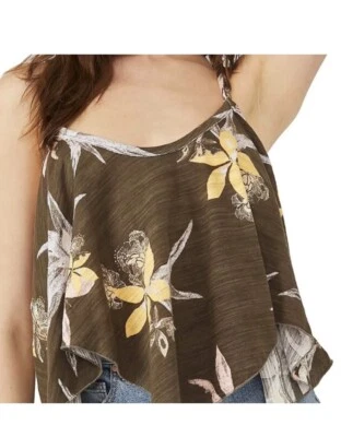 Camiseta sin mangas We The Free Hey Girl combo militar algodón floral nueva con etiquetas boho hippie talla M Foto 1 de 4