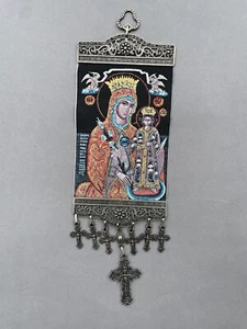 Die duftende Blume Theotokos Mutter Gottes Wandteppich Wandbehang mit Kreuzen - Bild 1 von 8