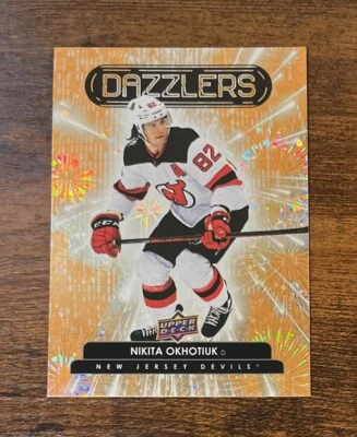 2022-23 Upper Deck Series 2 Orange Dazzlers Nikita Okhotiuk RC #DZ-59 Flames - Image 1 of 2