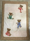 Biederlack Acrylic Aerobics Exercise Bears Throw Blanket Vintage 51 x 73