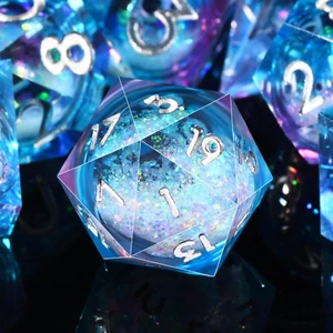 AUSTOR Liquid Core Resin DND Würfel scharfe Kante polyedrische Würfel 7 Würfel DND Würfel Set - Bild 1 von 12